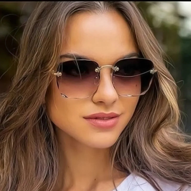 Square Rimless Sunglasses Set of 3 | Women's Fashion Shades