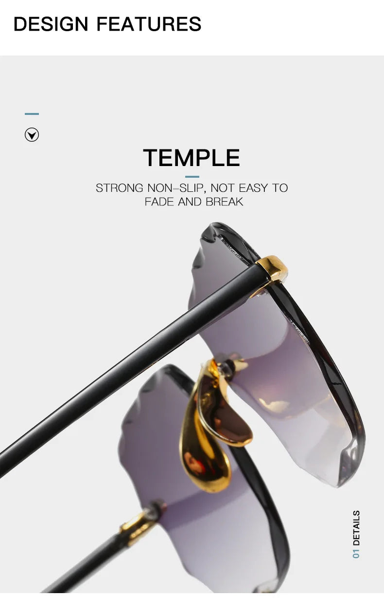 Square Rimless Sunglasses Set of 3 | Women's Fashion Shades