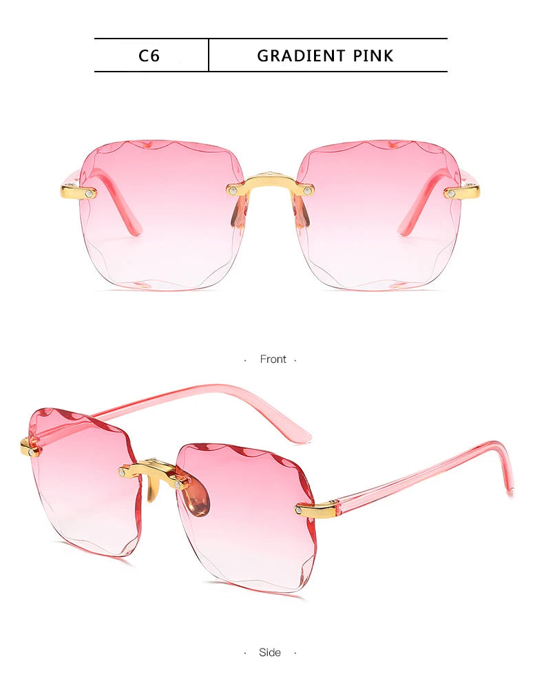 Square Rimless Sunglasses Set of 3 | Women's Fashion Shades