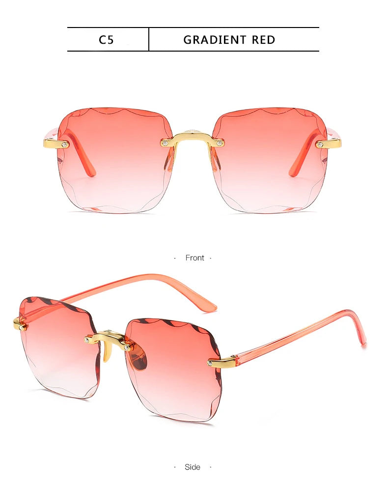 Square Rimless Sunglasses Set of 3 | Women's Fashion Shades