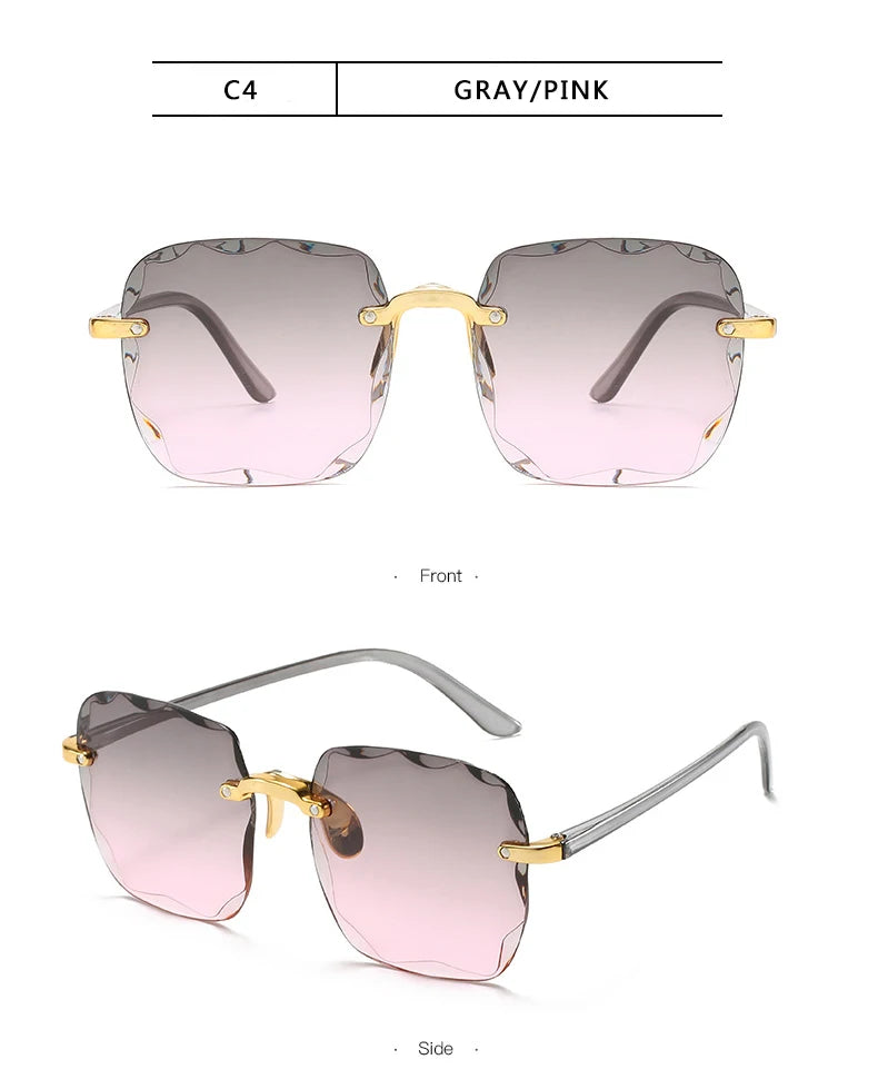 Square Rimless Sunglasses Set of 3 | Women's Fashion Shades