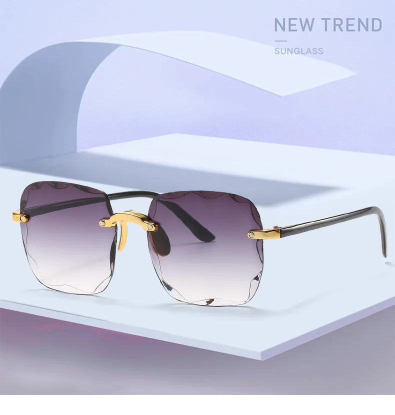 Square Rimless Sunglasses Set of 3 | Women's Fashion Shades