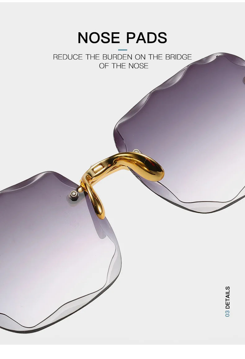Square Rimless Sunglasses Set of 3 | Women's Fashion Shades