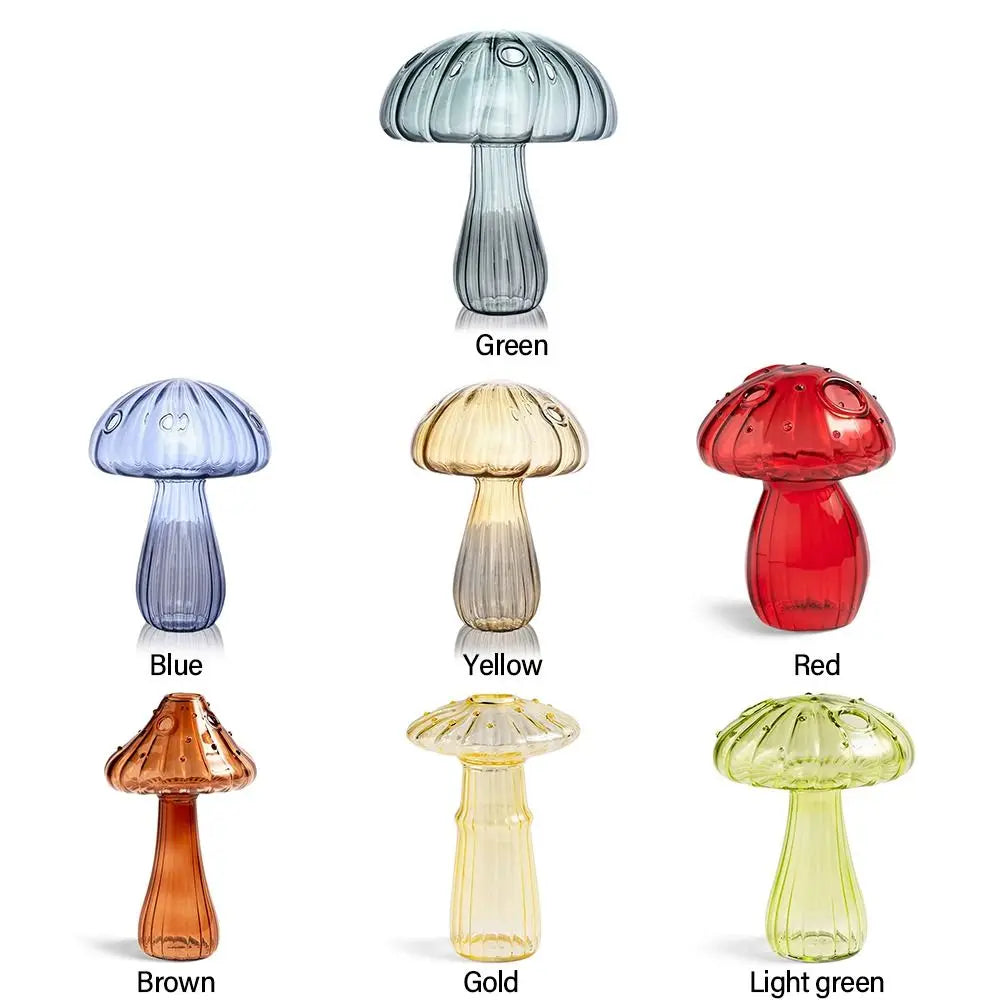 Mushroom Shaped Flower Vase Transparent Glass Vase