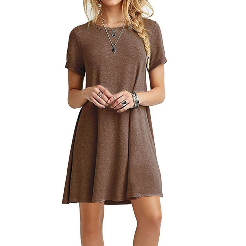 Women's Printed Mini Dress — Loose A-Line Sundress
