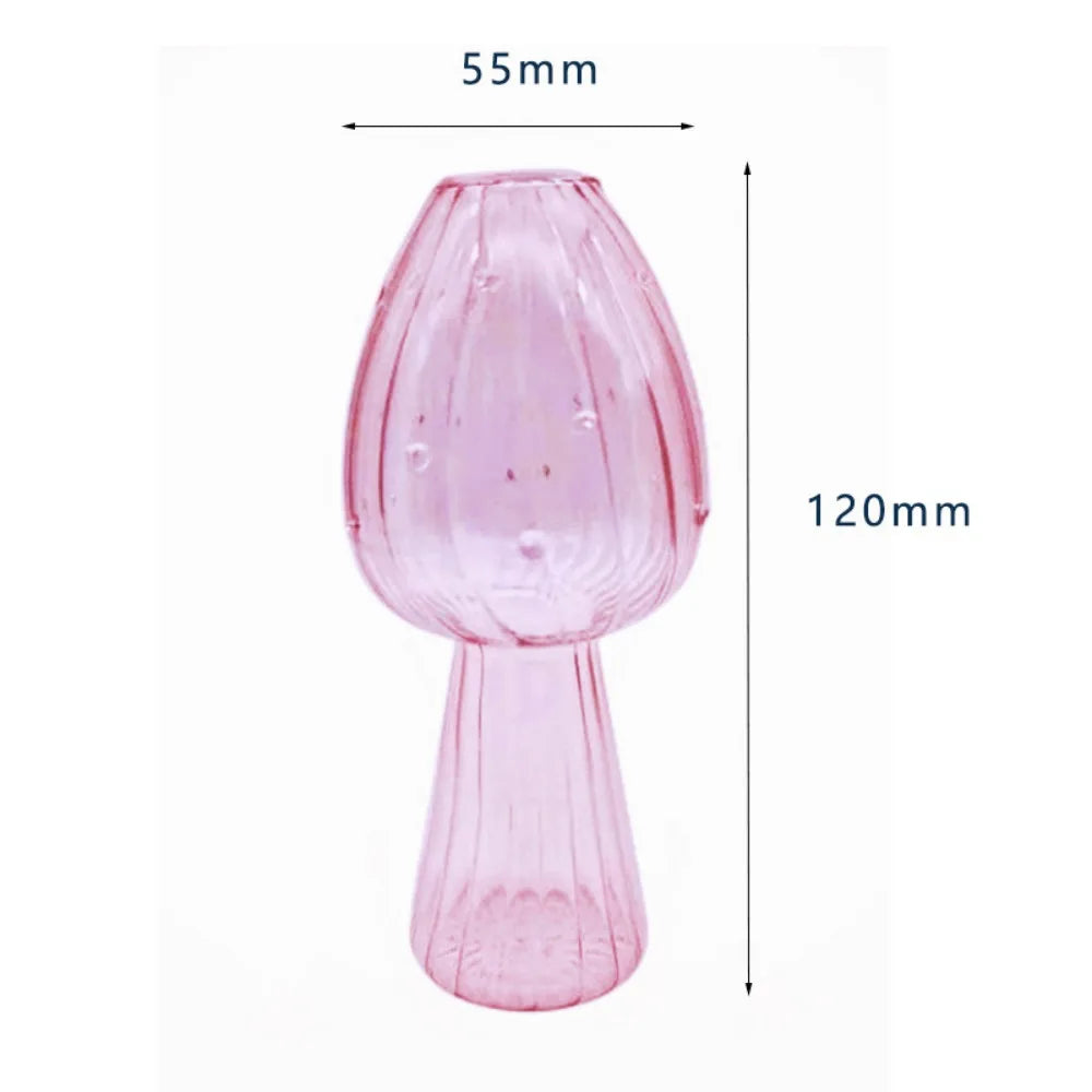 Mushroom Shaped Flower Vase Transparent Glass Vase