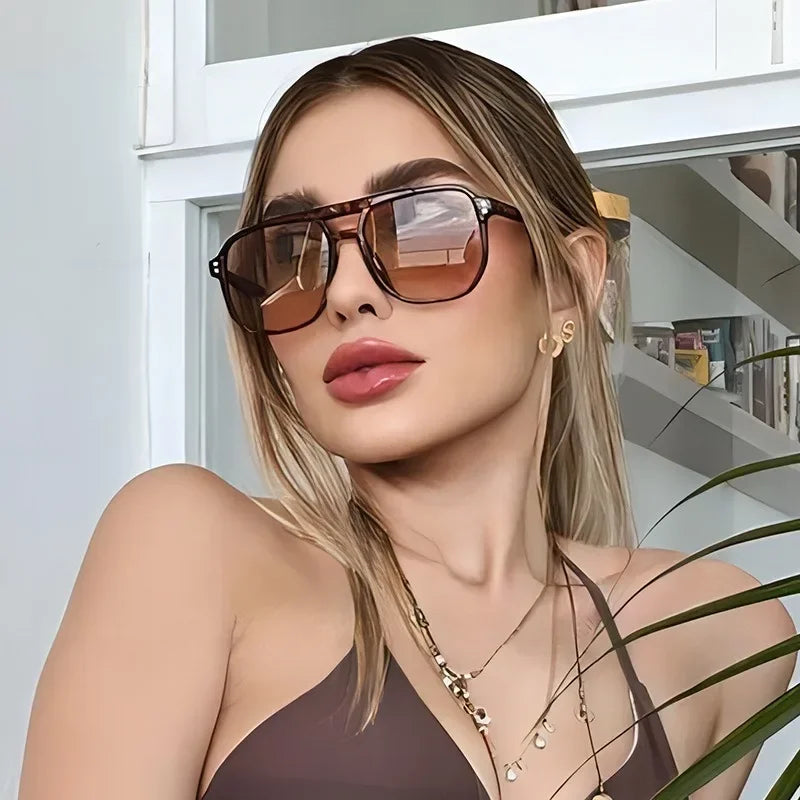 Vintage Square Sunglasses | Double Bridge UV400 | Unisex