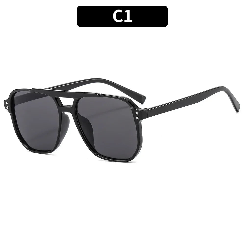 Vintage Square Sunglasses | Double Bridge UV400 | Unisex
