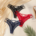 Women's Lace Thong Underwear — 3-Pack Sexy G-String Set