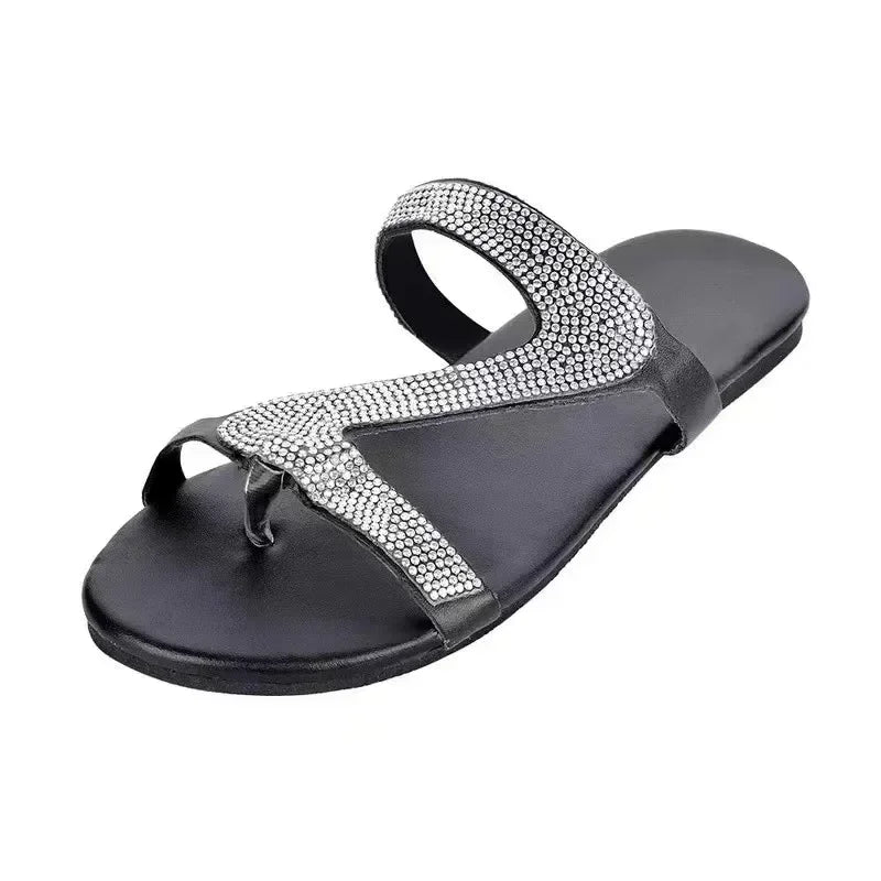 Women Summer Sandals With Rhinestones Comfortable Light Shoes