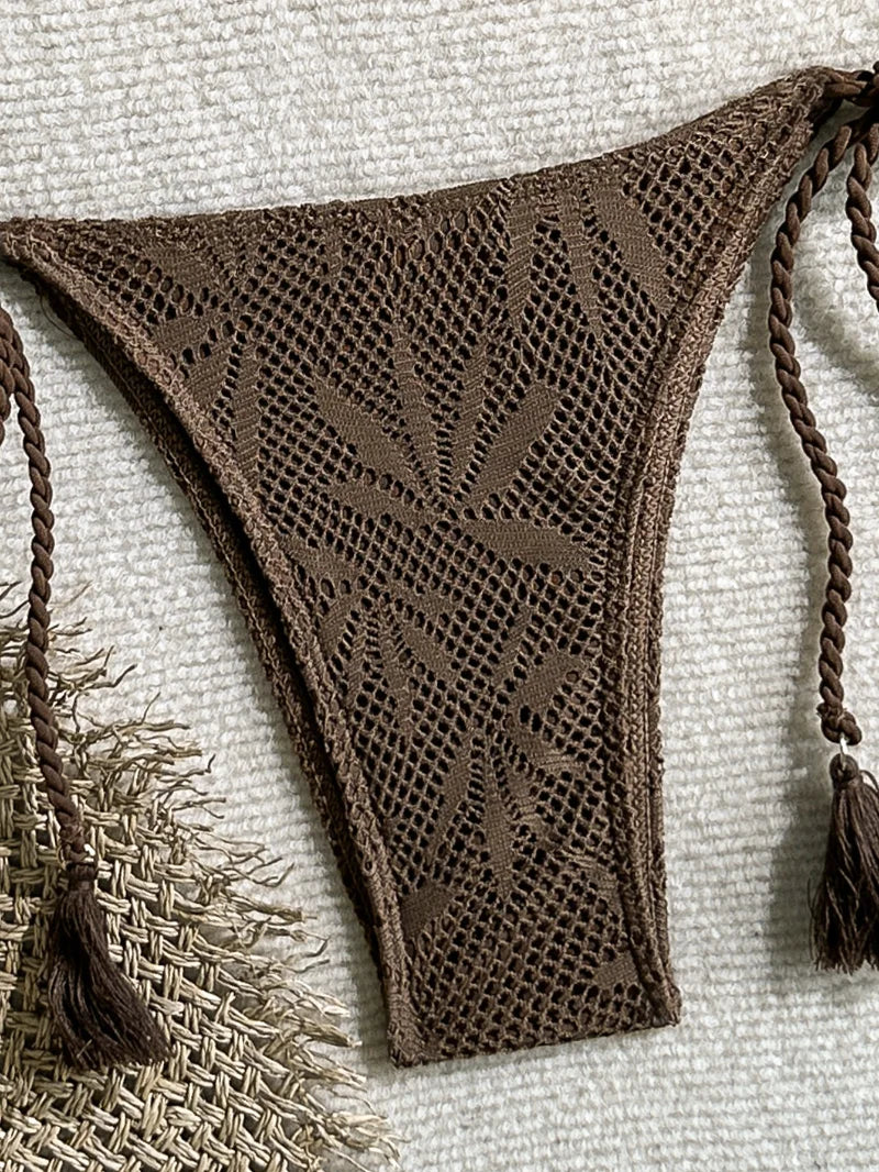 Sexy High Waist Mesh Bikini Pushup Set