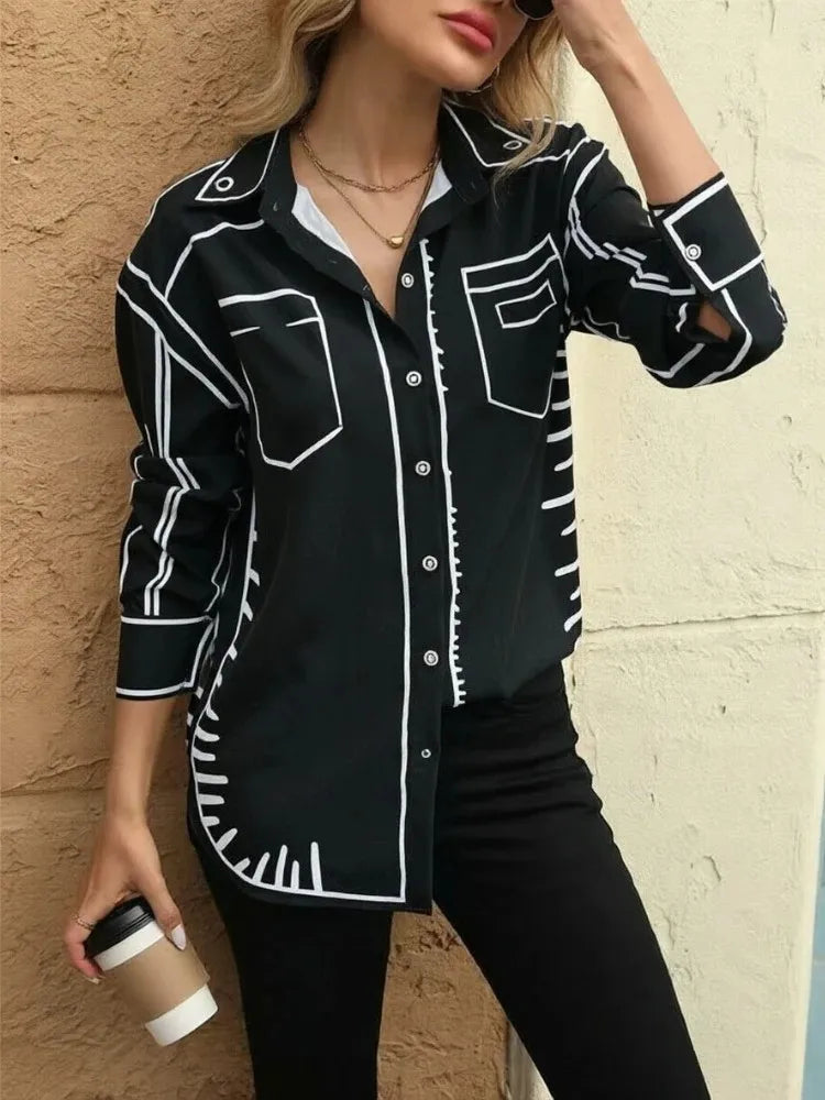 Fashion printed Ladies Blouse