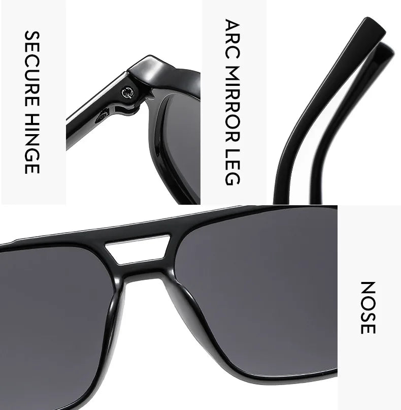Vintage Square Sunglasses | Double Bridge UV400 | Unisex