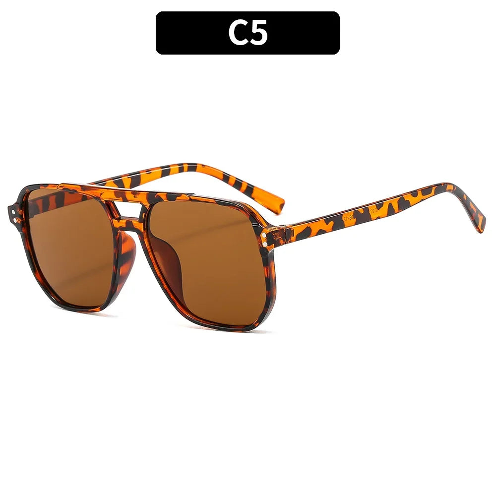 Vintage Square Sunglasses | Double Bridge UV400 | Unisex