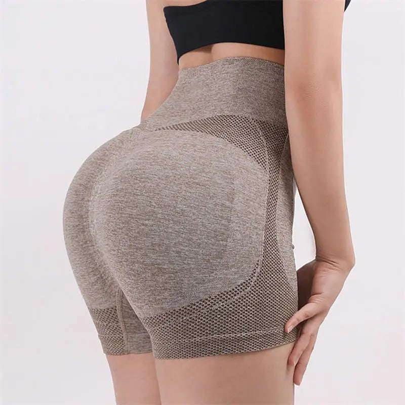 High Elasticity Seamless Yoga Shorts | Women's Push-Up Gym Shorts