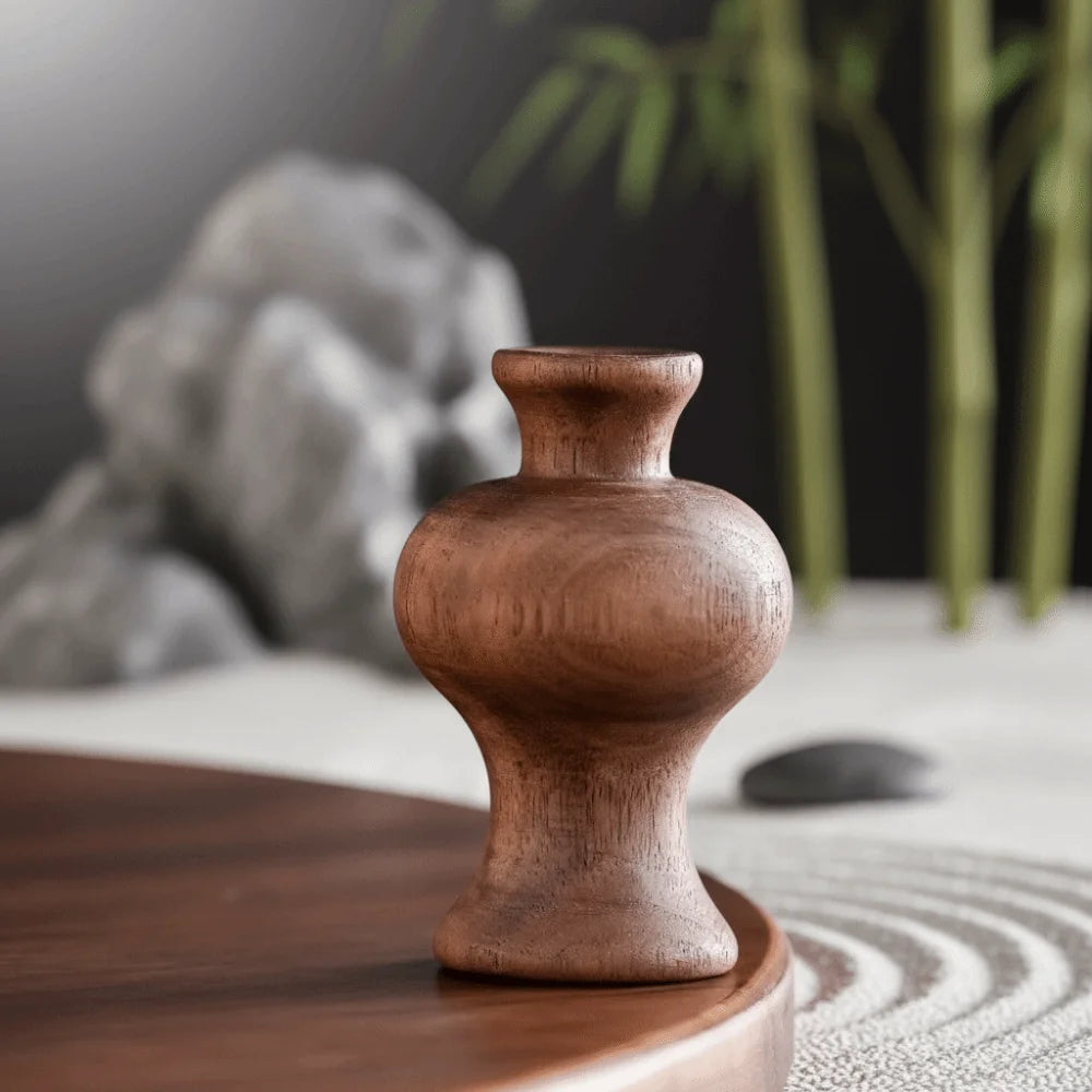 Vintage Solid Wood Vase | Rustic Home Décor