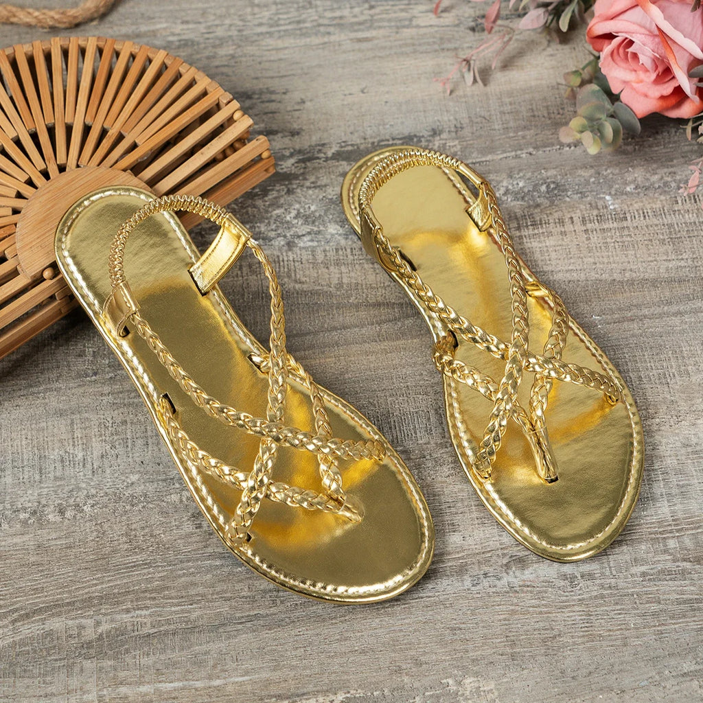 Women Beach Woven Hollow Sandals