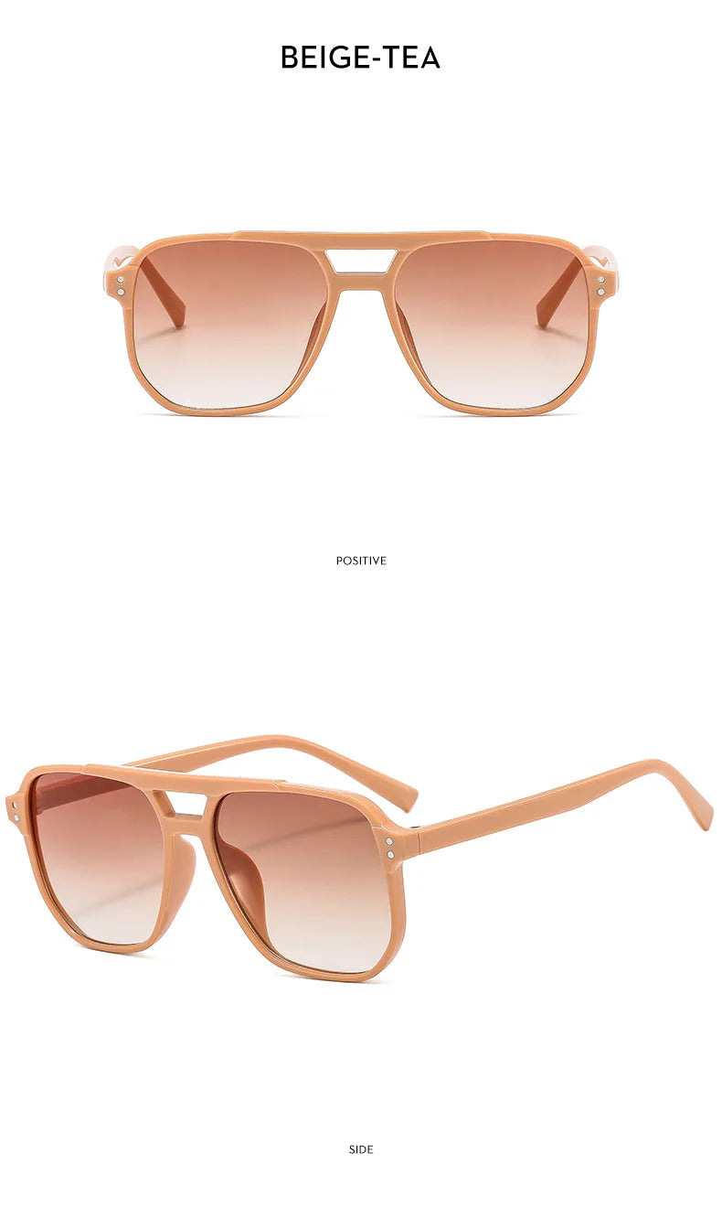 Vintage Square Sunglasses | Double Bridge UV400 | Unisex