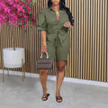 Women's Y2K Two-Piece Shorts Set — Shirt Top & Short Pants