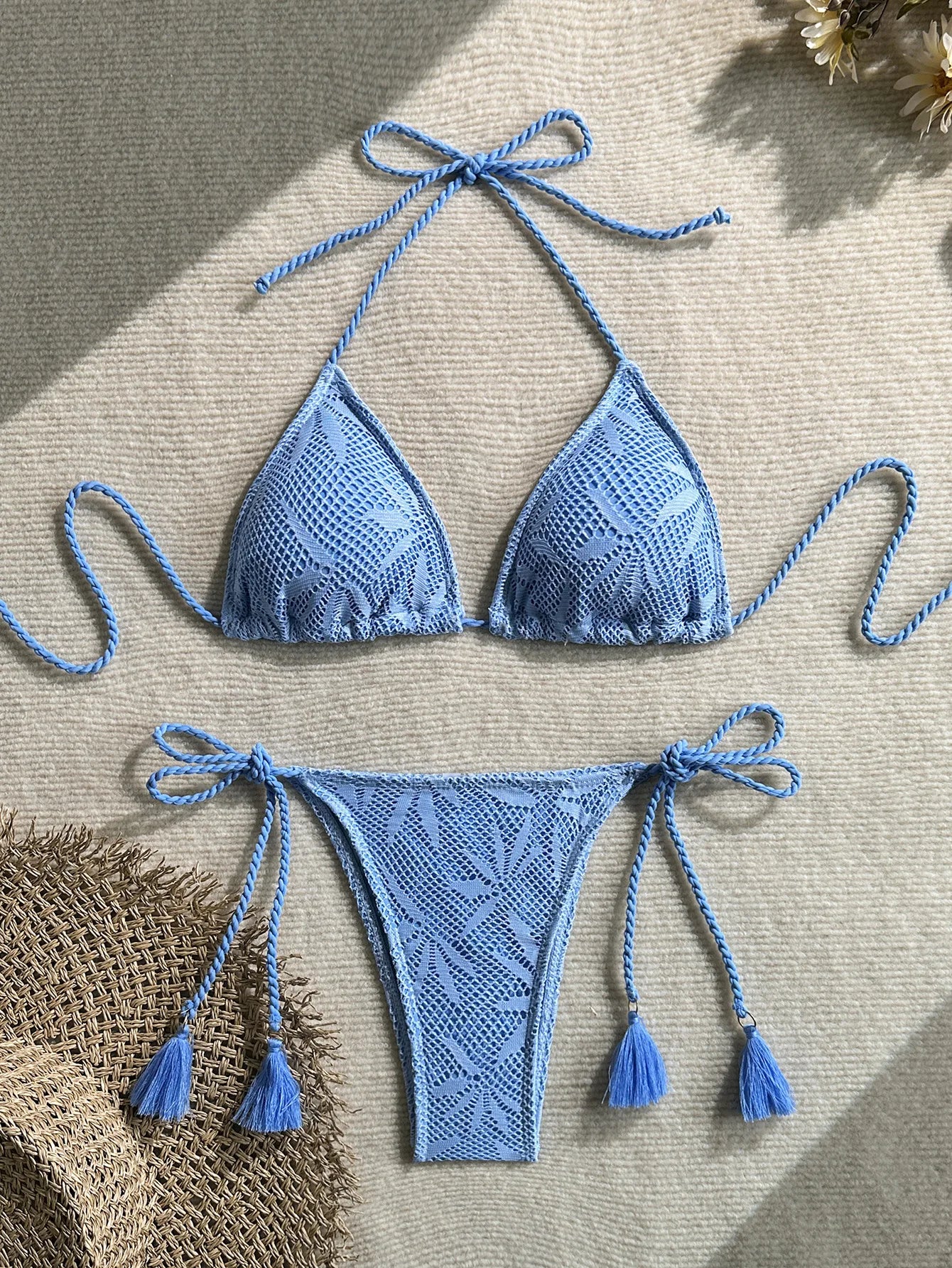 Sexy High Waist Mesh Bikini Pushup Set