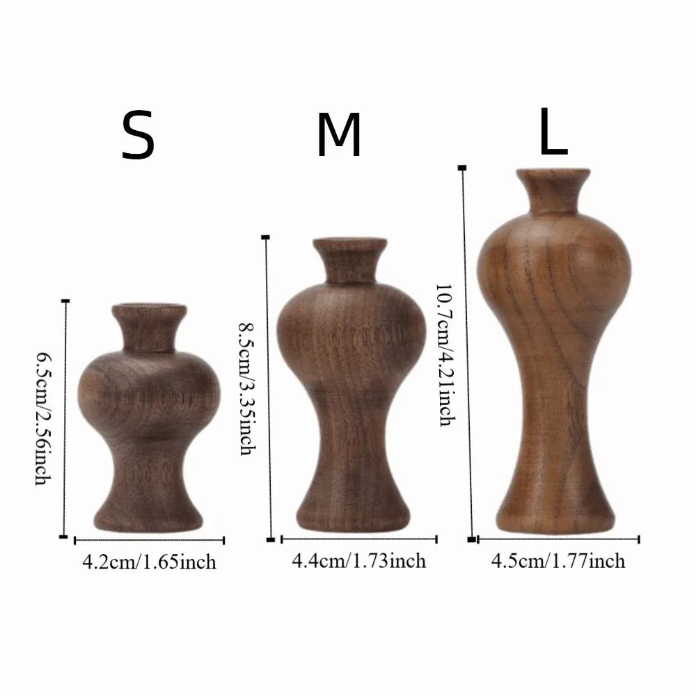 Vintage Solid Wood Vase | Rustic Home Décor