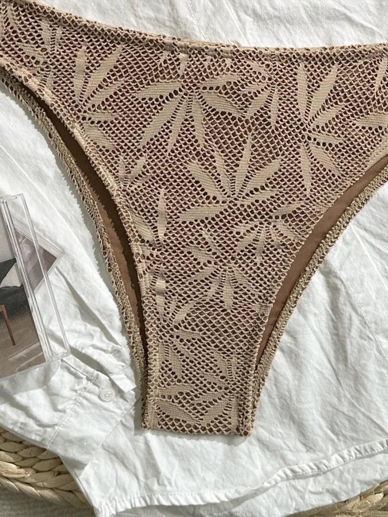 Sexy High Waist Mesh Bikini Pushup Set