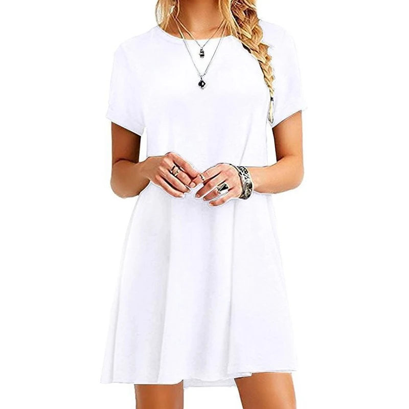 Women's Printed Mini Dress — Loose A-Line Sundress