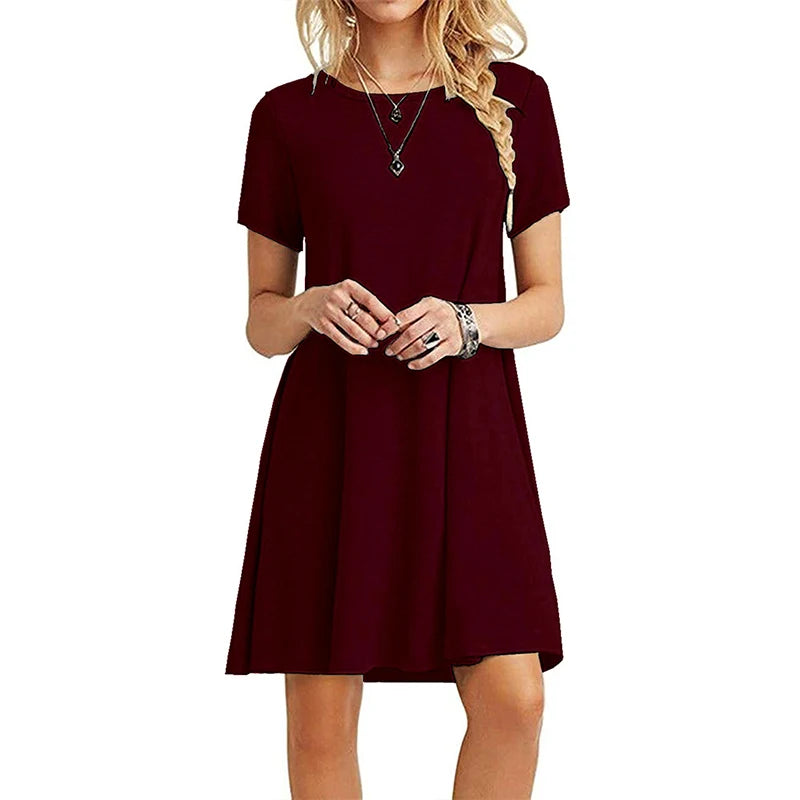 Women's Printed Mini Dress — Loose A-Line Sundress