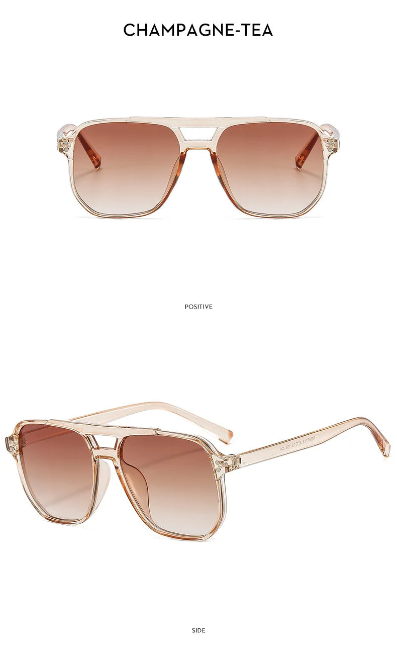 Vintage Square Sunglasses | Double Bridge UV400 | Unisex