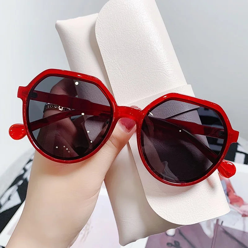 Vintage Geometry Frame Sunglasses | Women's UV400 Shades