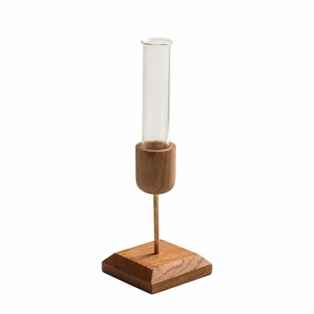Wood & Glass Hydroponic Vase | Minimalist Home Décor