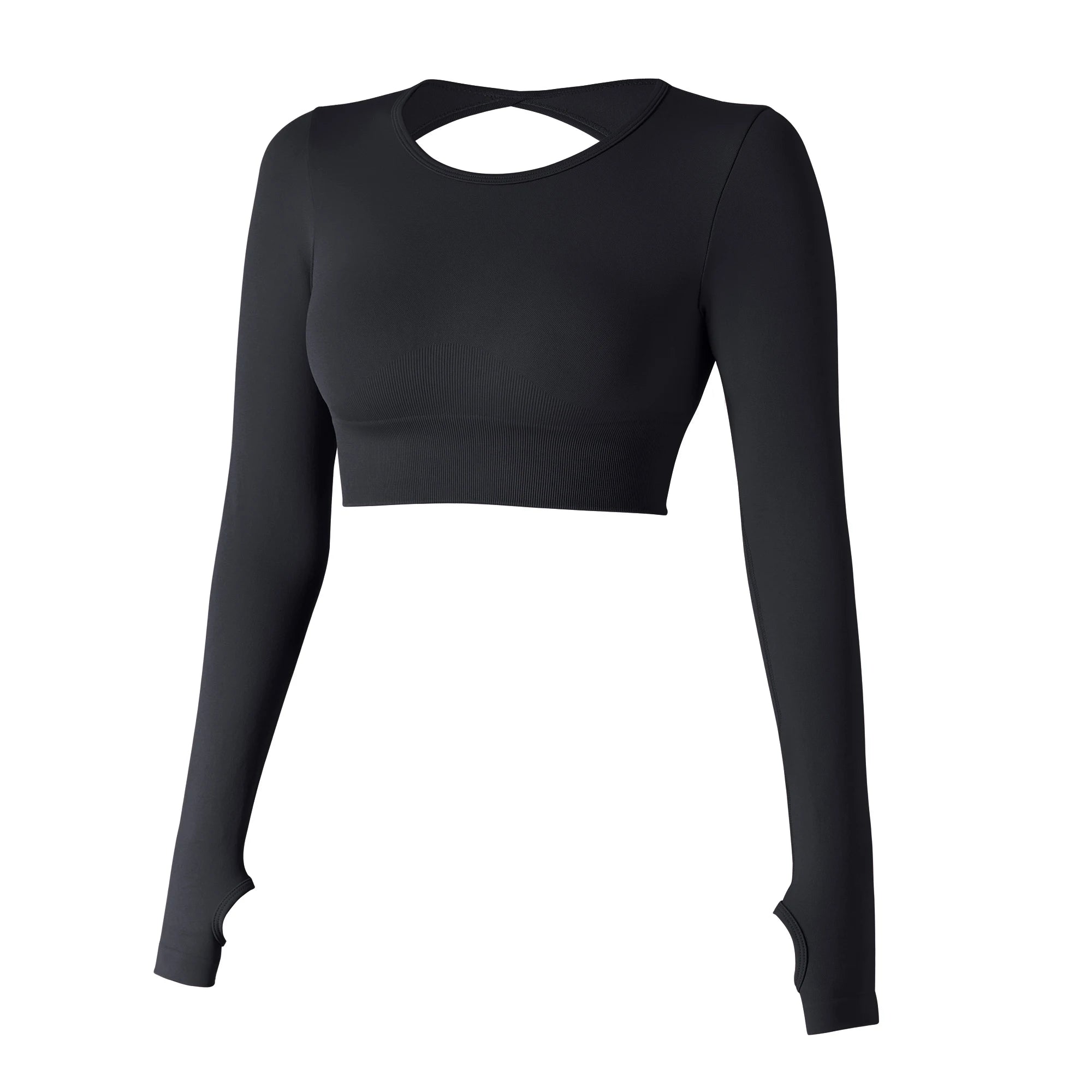 Women Yoga Solid Long Sleeve Sports Top