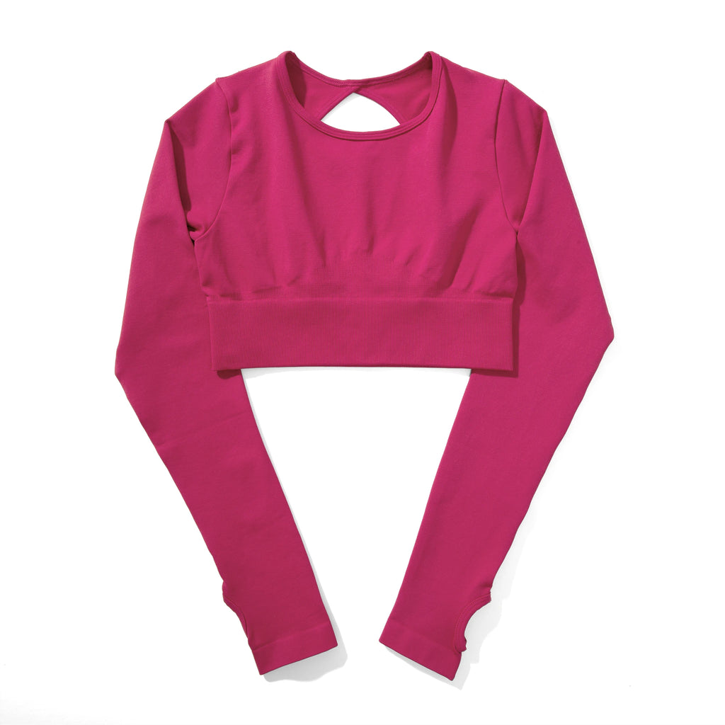 Women Yoga Solid Long Sleeve Sports Top