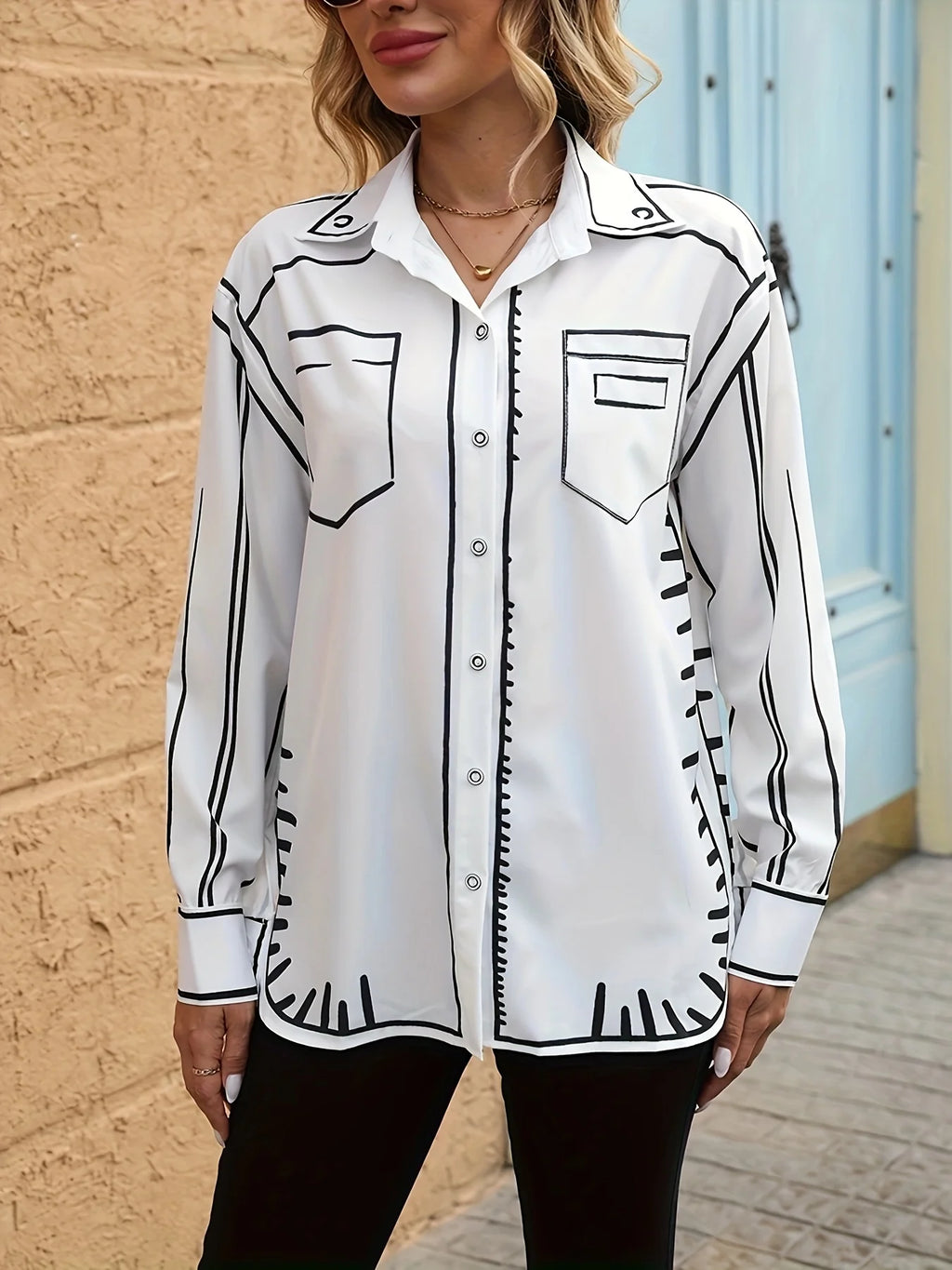 Fashion printed Ladies Blouse