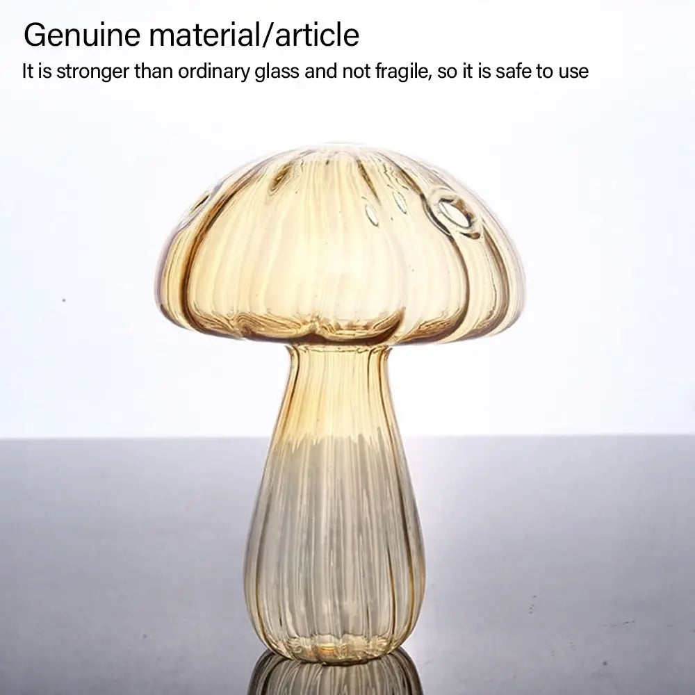 Mushroom Shaped Flower Vase Transparent Glass Vase