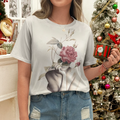 Women's Floral Art Print T-Shirt — Oversized Short Sleeve Tee