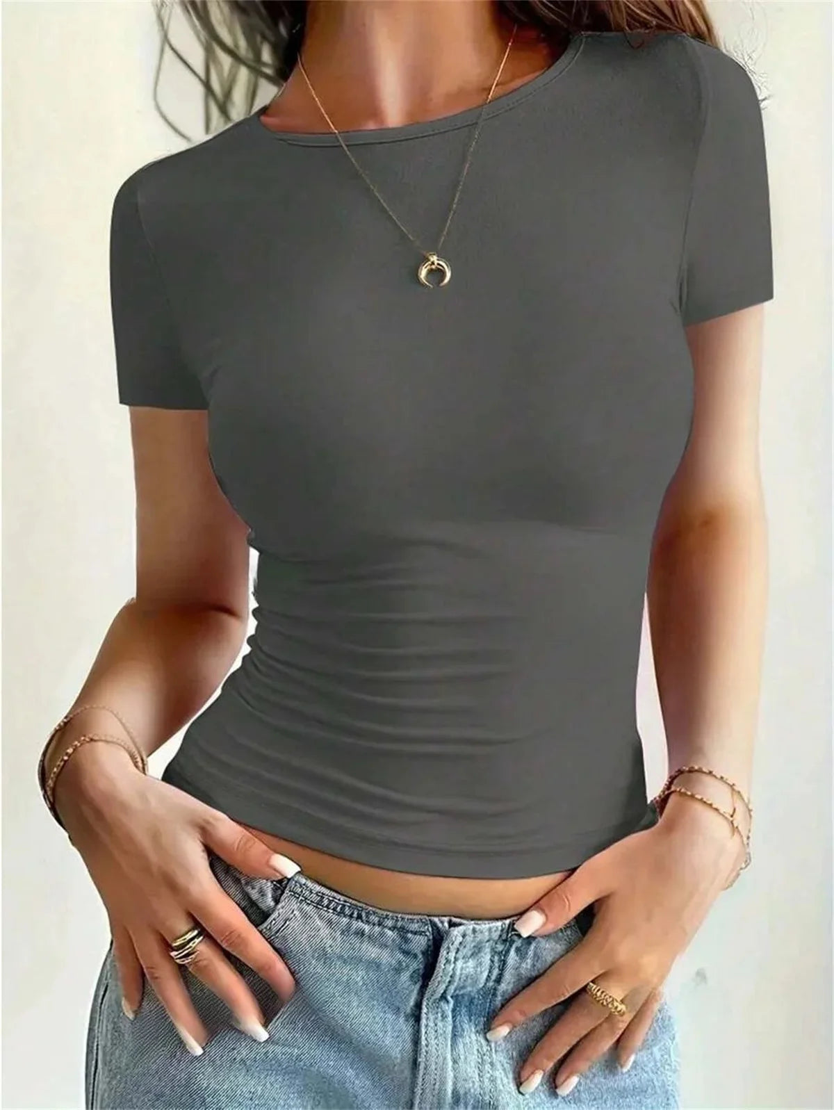 Women's Everyday Solid Tee — Casual Short Sleeve T-Shirt