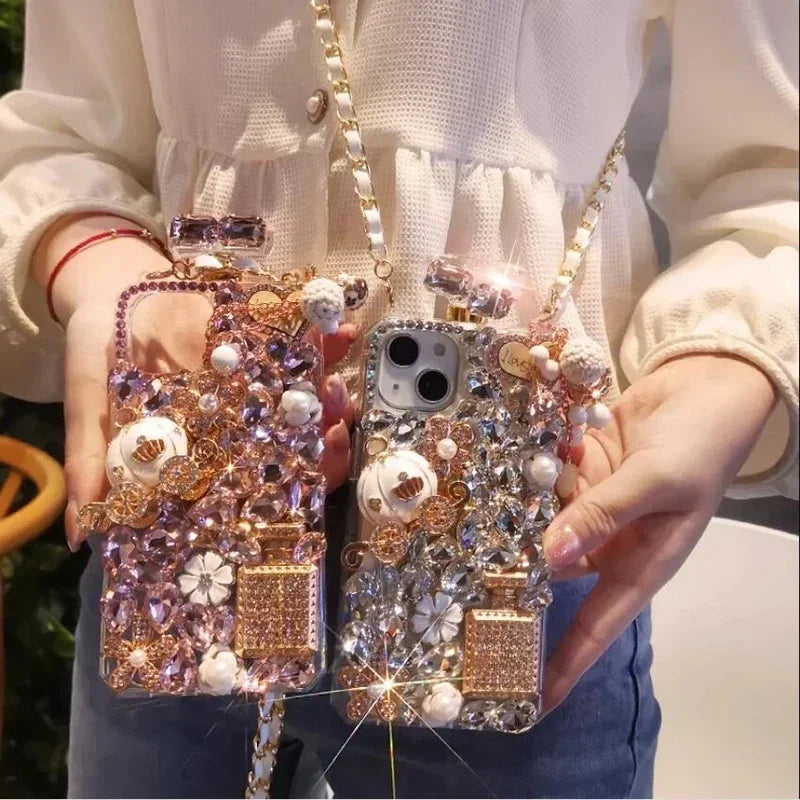 Rhinestone Perfume Bottle Phone Case