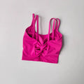 Women's Knotted-Back Sports Bra — Padded Yoga & Gym Top