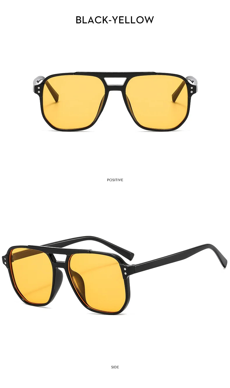Vintage Square Sunglasses | Double Bridge UV400 | Unisex