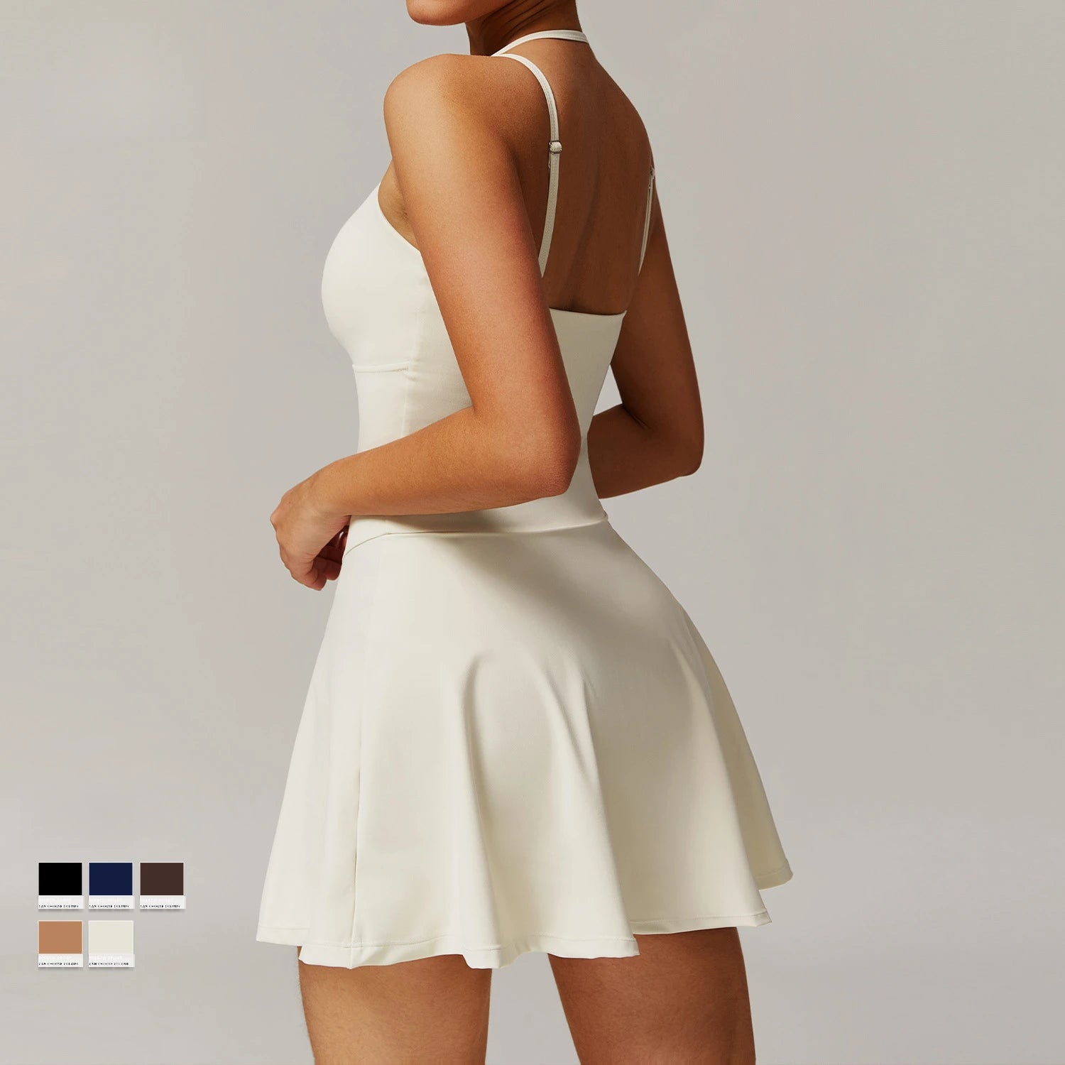 Tennis Mini Dress with Built-In Shorts & Pockets