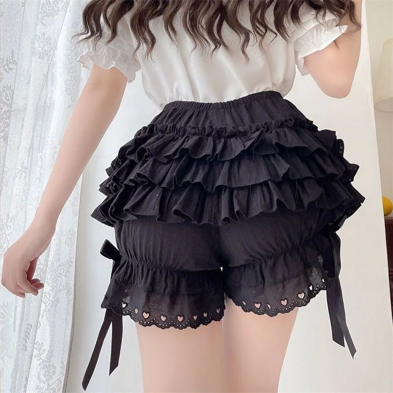 Lace Bow Chiffon Skort