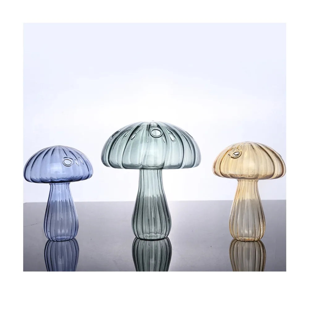 Mushroom Shaped Flower Vase Transparent Glass Vase
