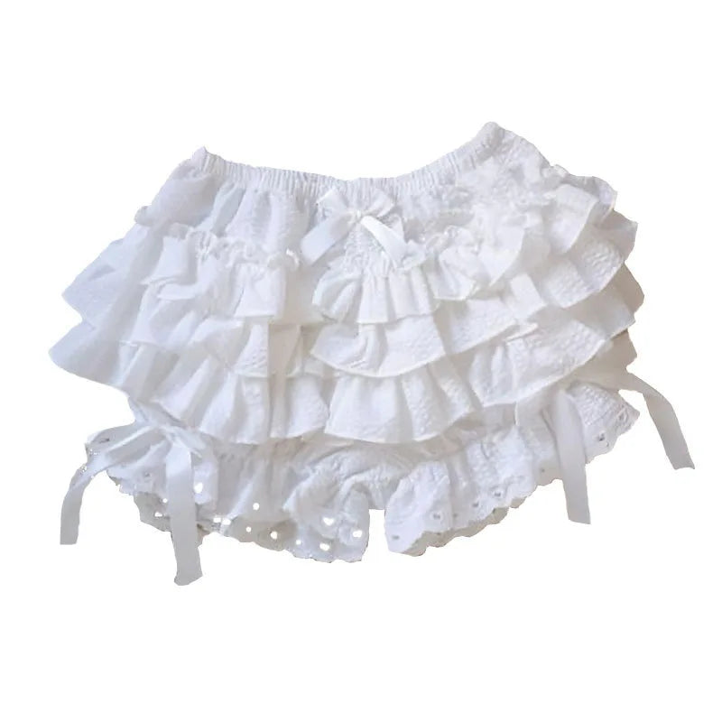 Lace Bow Chiffon Skort