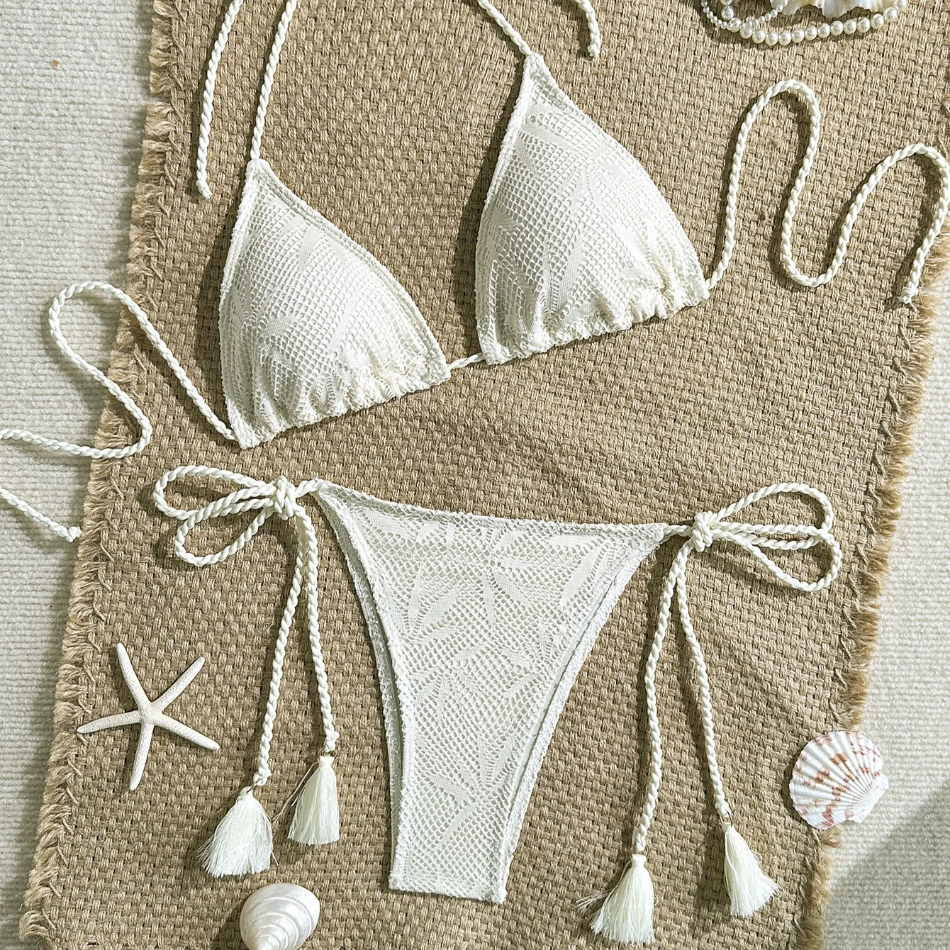 Sexy High Waist Mesh Bikini Pushup Set