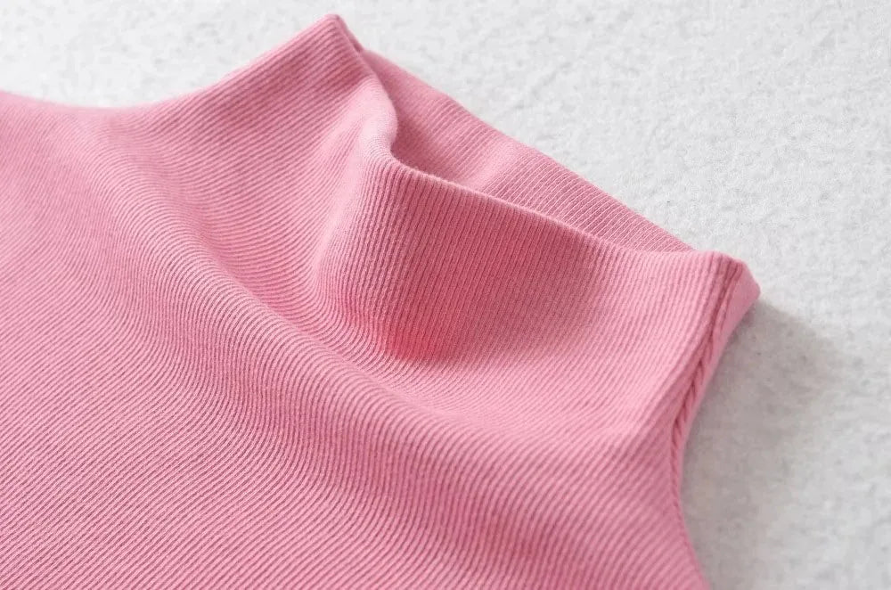 Women Summer Turtleneck Sleeveless Tops