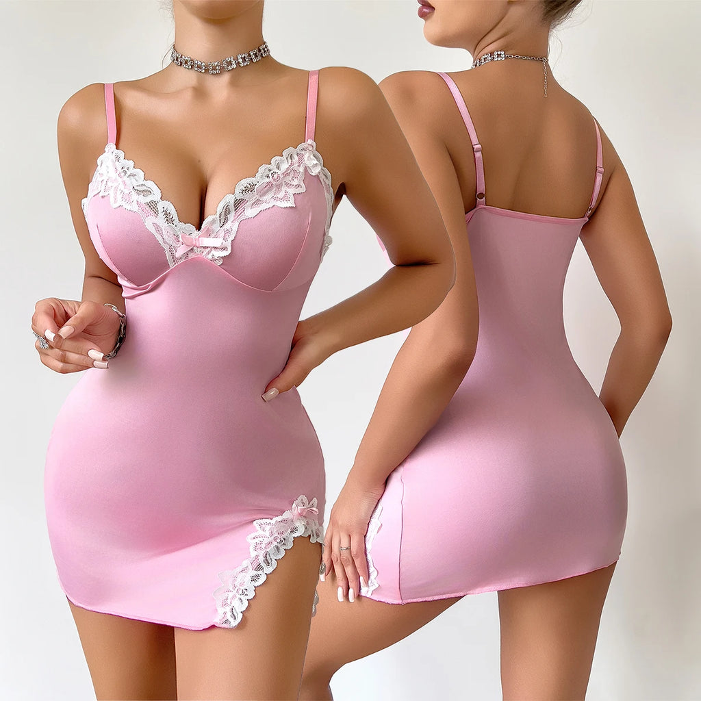 Lace Trim Sleeveless Mini Nightgown | Women's Sleepwear