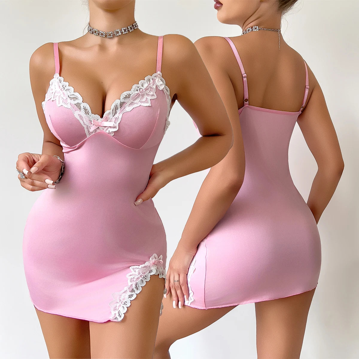 Lace Trim Sleeveless Mini Nightgown | Women's Sleepwear