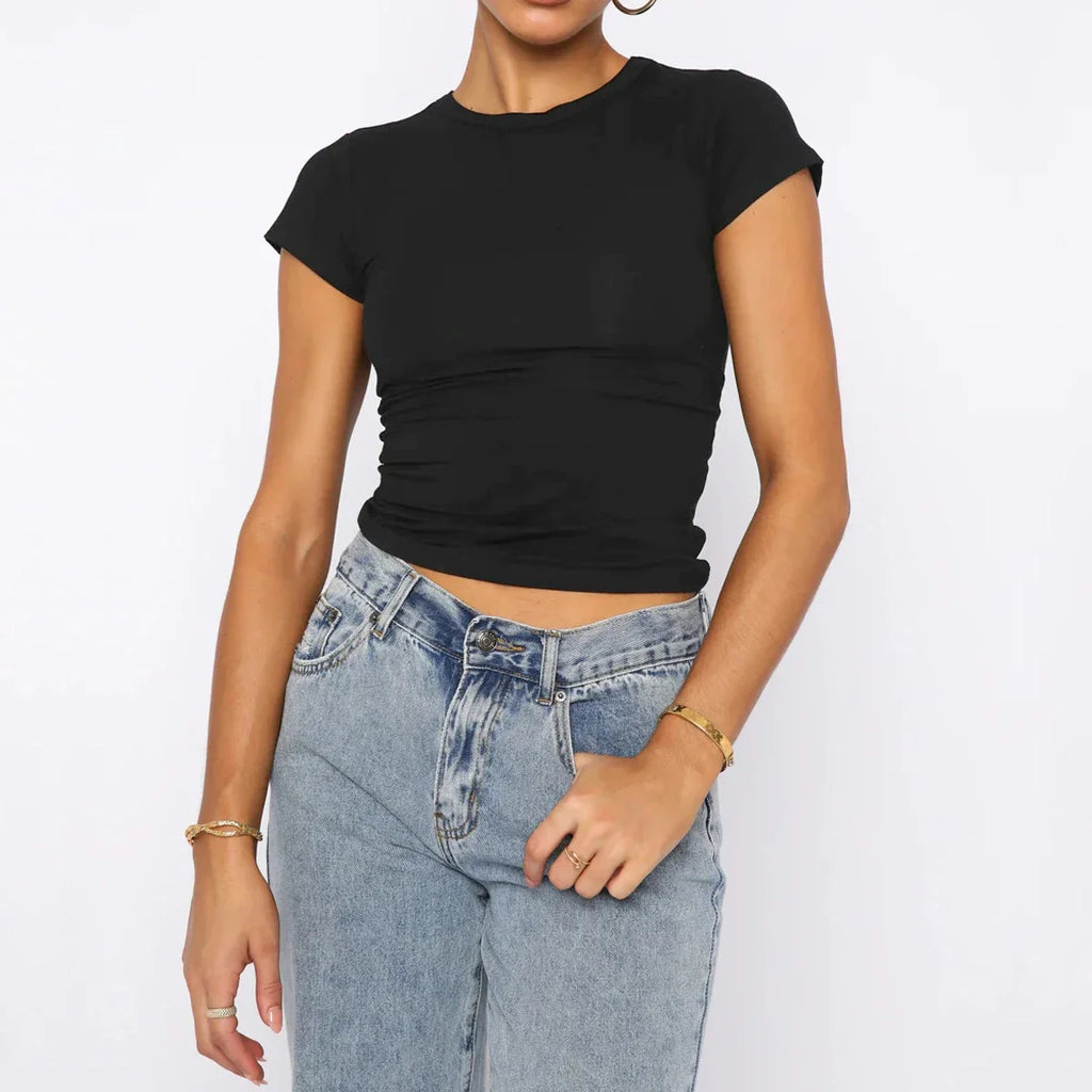 Women's Everyday Solid Tee — Casual Short Sleeve T-Shirt