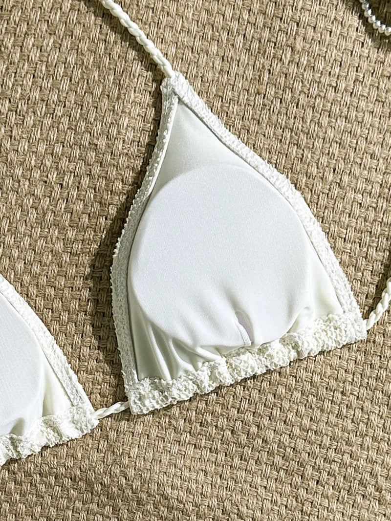 Sexy High Waist Mesh Bikini Pushup Set